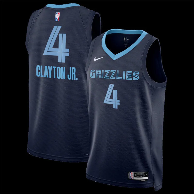 Mens Memphis Grizzlies #4 Walter Clayton Jr. Navy Icon Edition Swingman Jersey