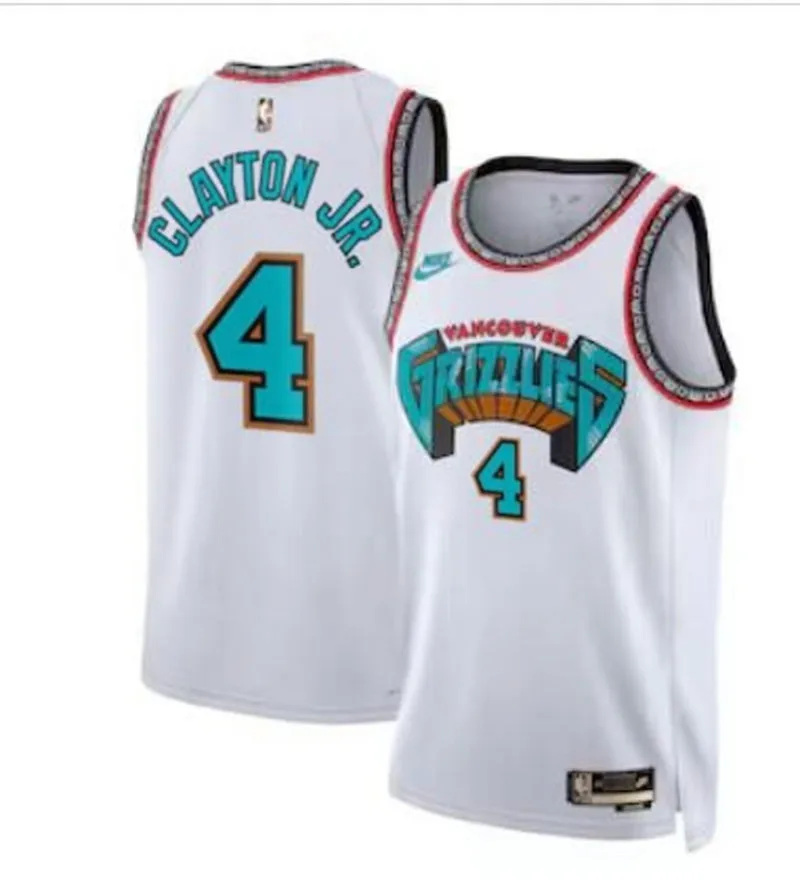 Mens Memphis Grizzlies #4 Walter Clayton Jr. Nike White Classic Edition Swingman Jersey
