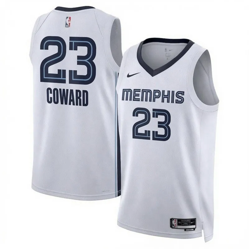 Mens Memphis Grizzlies #23 Cedric Coward Nike White Association Edition Swingman Jersey