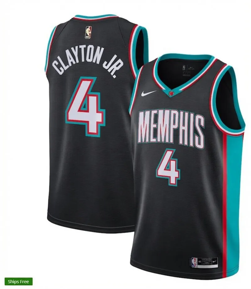 Mens Memphis Grizzlies #4 Walter Clayton Jr. Nike Black Classic Edition Swingman Jersey