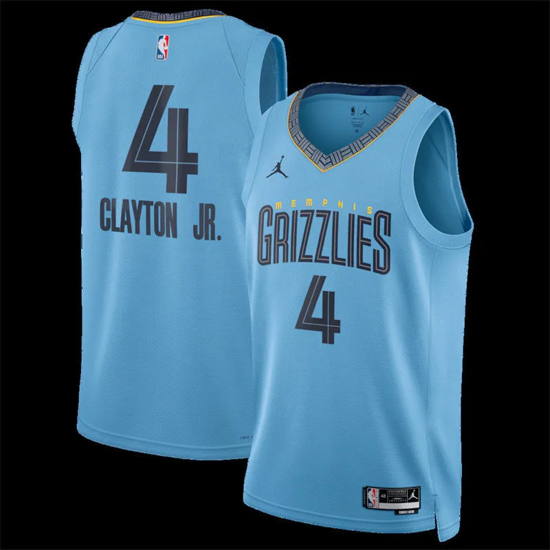 Mens Memphis Grizzlies #4 Walter Clayton Jr. Light Blue Statement Edition Swingman Jersey