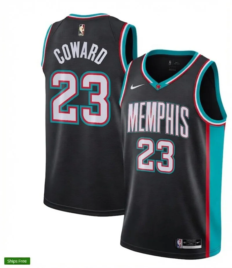 Mens Memphis Grizzlies #23 Cedric Coward Nike Black Classic Edition Swingman Jersey