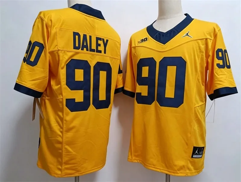 Michigan Wolverines #90 John Henry Daley Maize F.U.S.E. Limited College Football Game Jersey