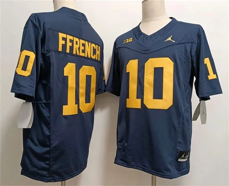 Michigan Wolverines #10 Jaime Ffrench  Navy F.U.S.E. Limited College Football Game Jersey