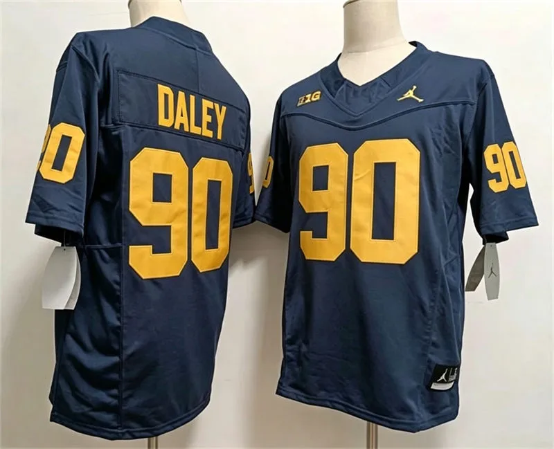 Michigan Wolverines #90 John Henry Daley Navy F.U.S.E. Limited College Football Game Jersey