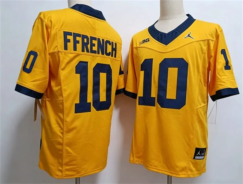 Michigan Wolverines #10 Jaime Ffrench Maize F.U.S.E. Limited College Football Game Jersey