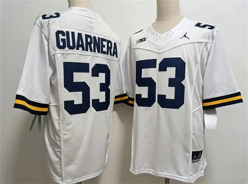 Michigan Wolverines #53 Jake Guarnera  White F.U.S.E. Limited College Football Game Jersey