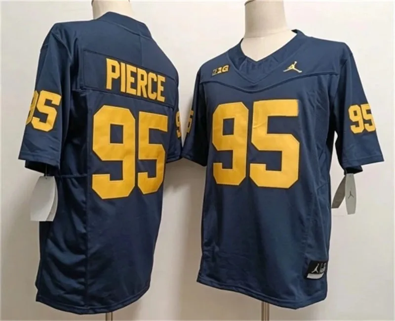 Michigan Wolverines #95 Trey Pierce Navy F.U.S.E. Limited College Football Game Jersey