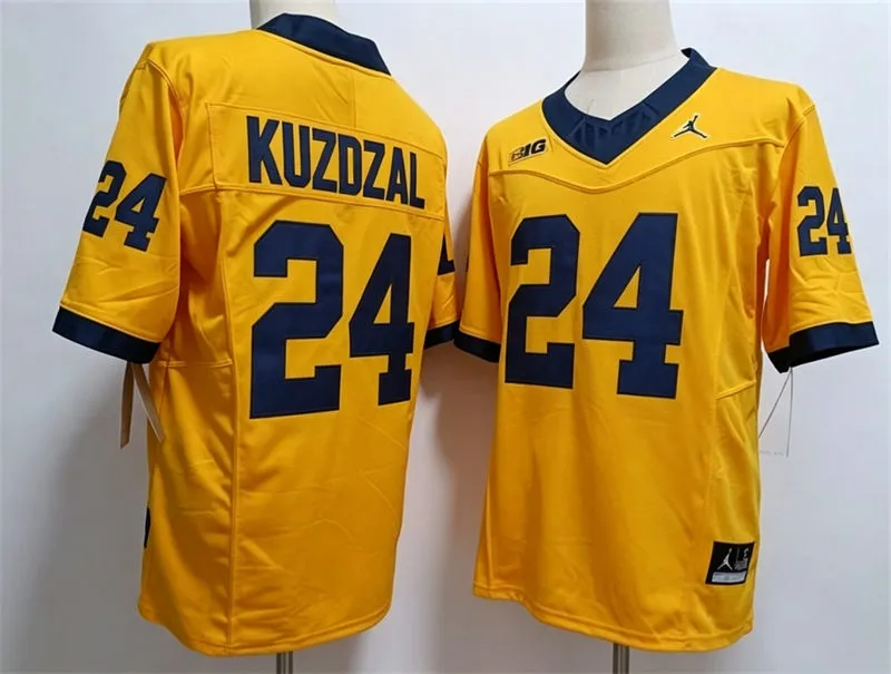Michigan Wolverines #24 Bryson Kuzdzal Maize F.U.S.E. Limited College Football Game Jersey