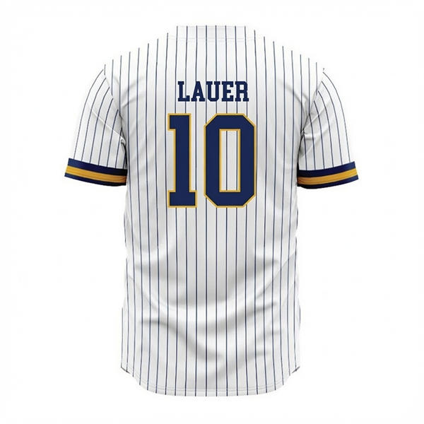 Kent State Golden Flashes #10 Eric Lauer White Pinstripe Baseball Limited Jersey Kent State Golden Flashes #10 Eric Lauer White Pinstripe Baseball Limited Jersey