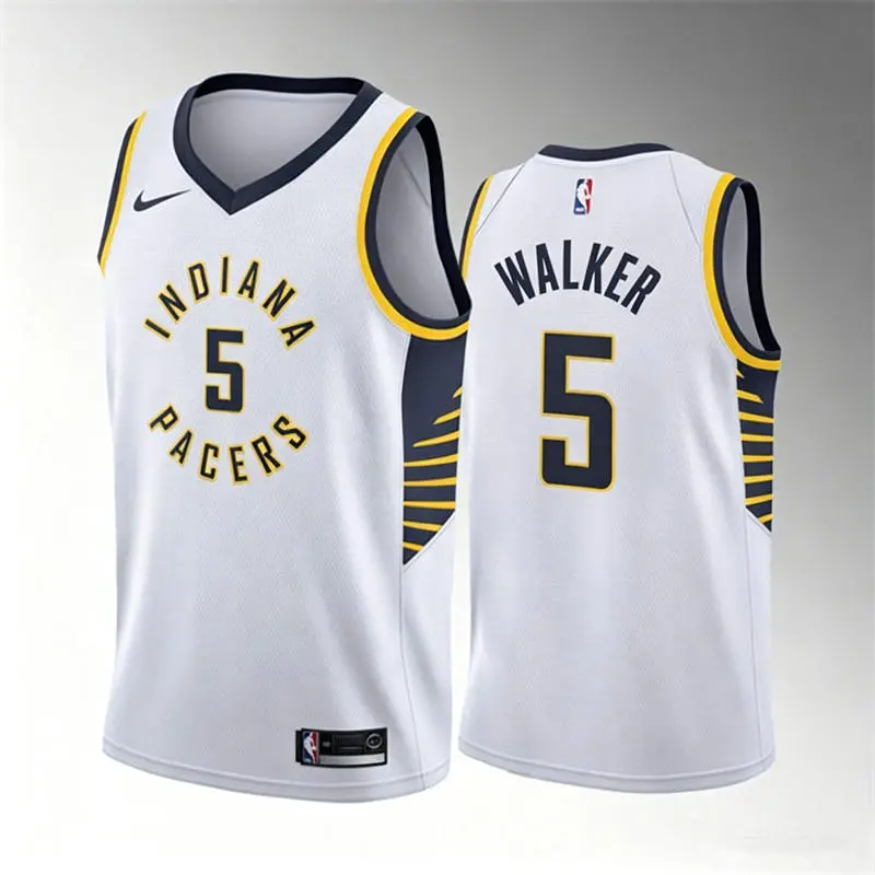 Mens Indiana Pacers #5 Jarace Walker White Association Edition Swingman Jersey