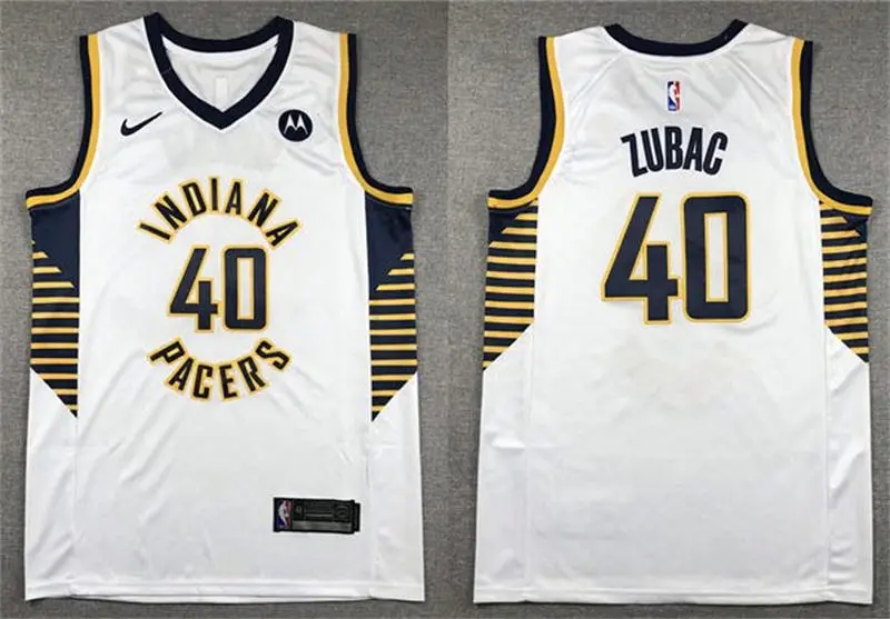 Mens Indiana Pacers #40 Ivica Zubac White Association Edition Swingman Jersey