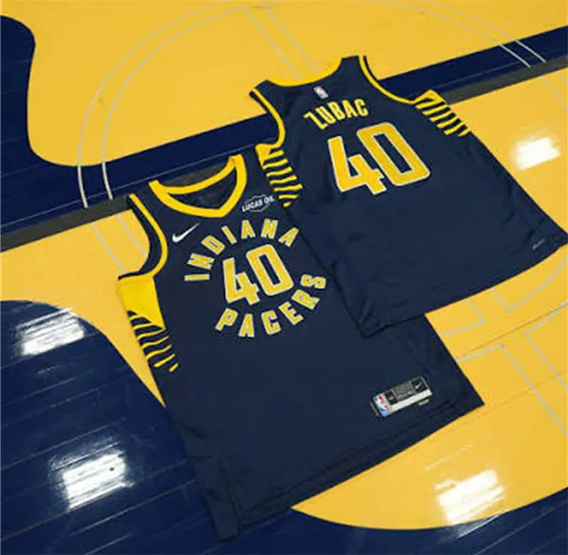 Mens Indiana Pacers #40 Ivica Zubac Navy Icon Edition Swingman Jersey