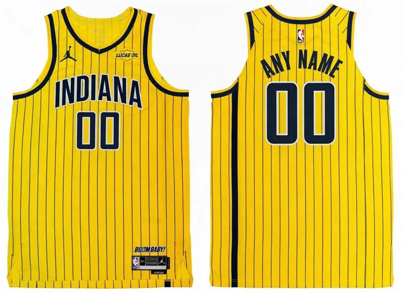 Indiana Pacers Custom 2026 Yellow Pinstripes Statement Edition Swingman Jersey