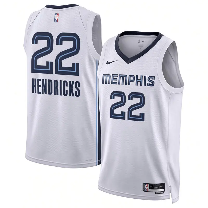 Mens Memphis Grizzlies #22 Taylor Hendricks Nike White Association Edition Swingman Jersey
