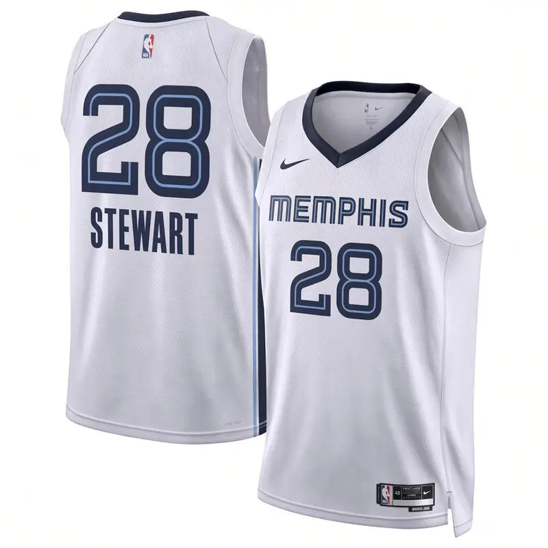Mens Memphis Grizzlies #28 Isaiah Stewart Nike White Association Edition Swingman Jersey