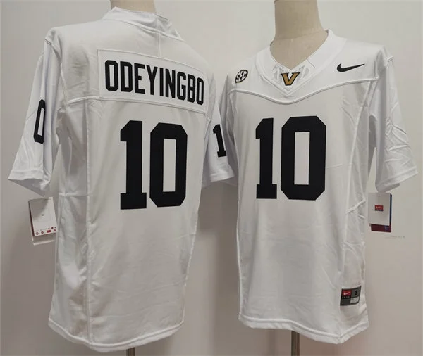 Vanderbilt Commodores #10 Dayo Odeyingbo White Black Football Jersey