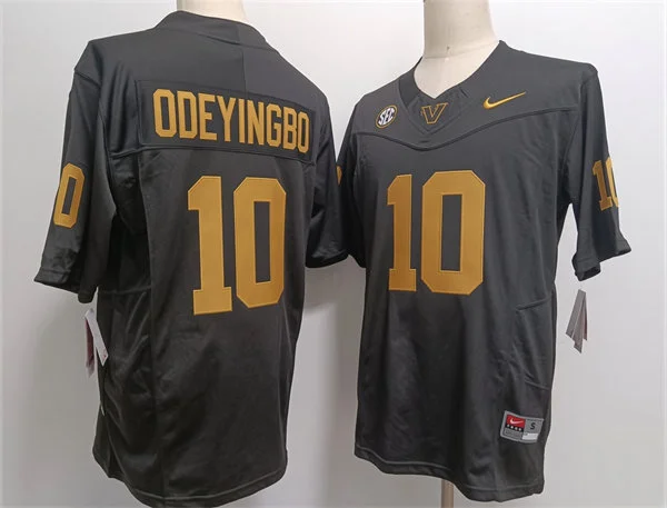 Vanderbilt Commodores #10 Dayo Odeyingbo Black Gold Football Jersey Vanderbilt Commodores #10 Dayo Odeyingbo Black Gold Football Jersey