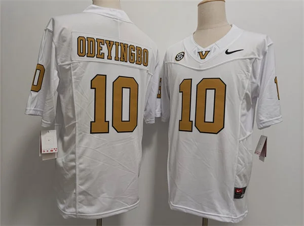 Vanderbilt Commodores #10 Dayo Odeyingbo White Gold Football Jersey