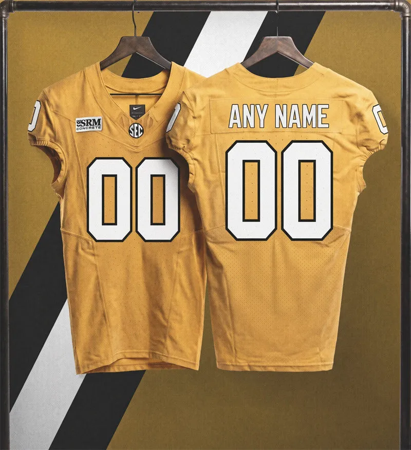 Vanderbilt Commodores Custom 2026 Gold Football Game Jersey