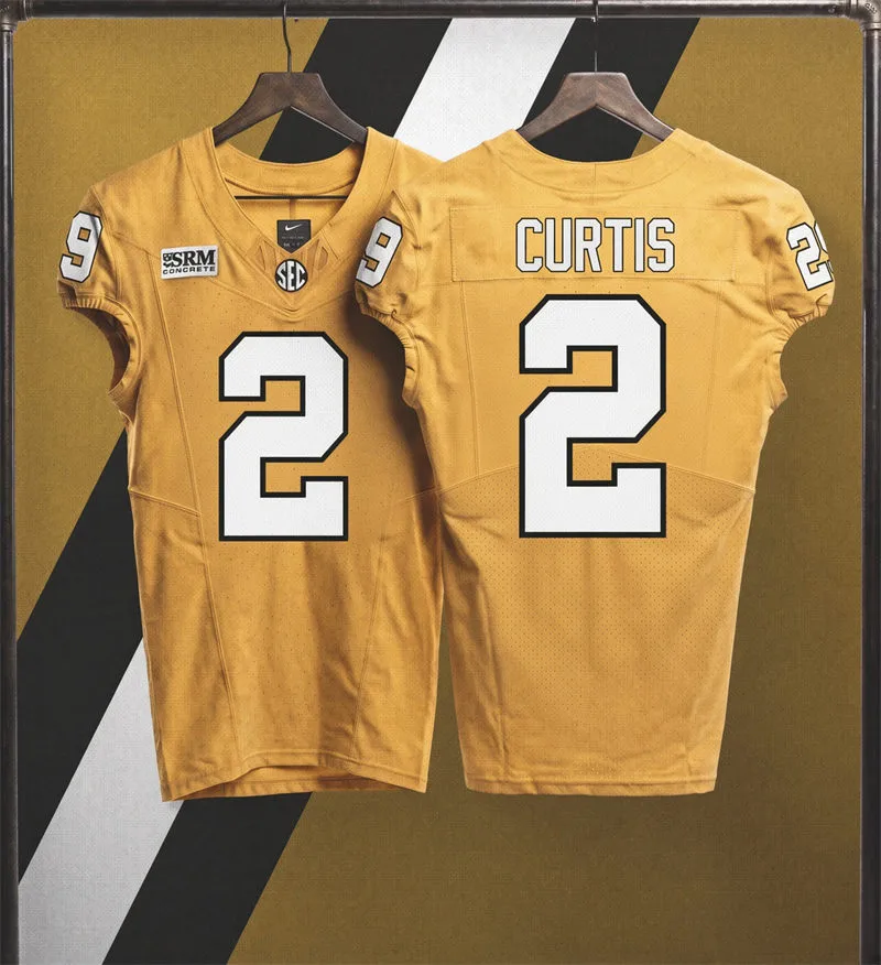 Vanderbilt Commodores #2 Jared Curtis 2026 Gold Football Game Jersey