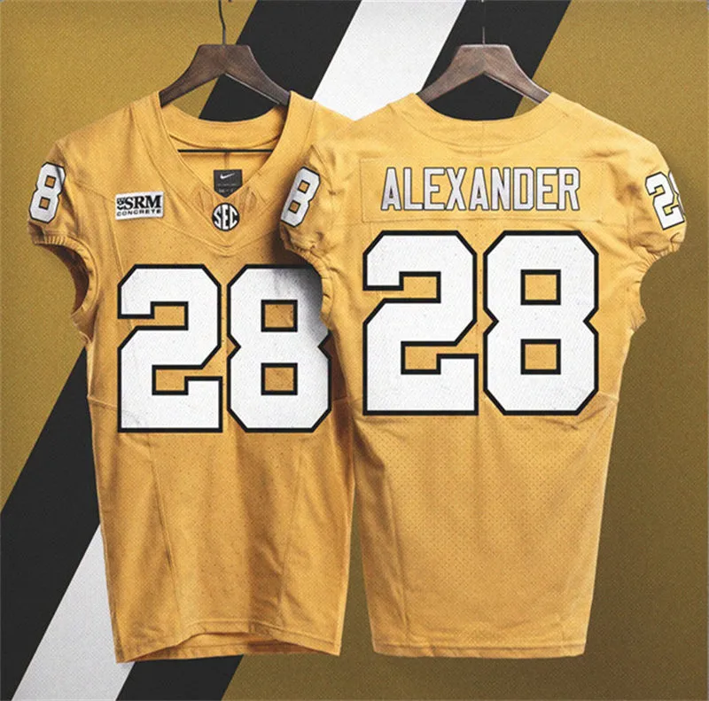 Vanderbilt Commodores #28 Sedrick Alexander 2026 Gold Football Game Jersey