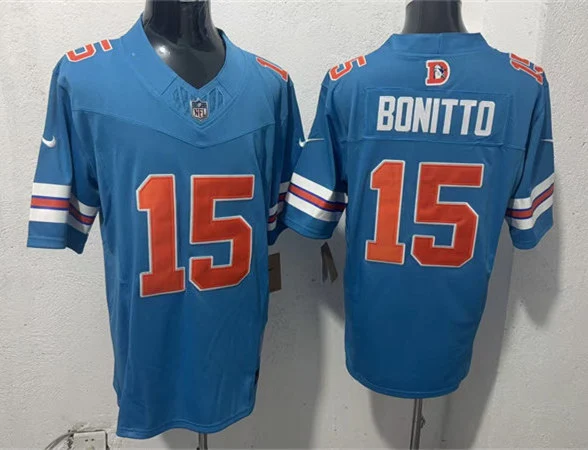 Mens Denver Broncos #15 Nik Bonitto Nike 2026 Blue Fashion F.U.S.E. Limited Jersey