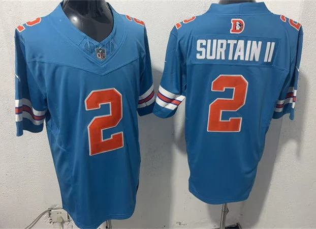 Mens Denver Broncos #2 Patrick Surtain II  Nike 2026 Blue Fashion F.U.S.E. Limited Jersey