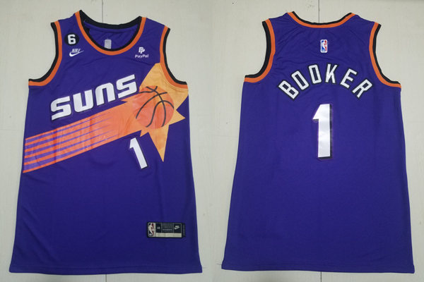 Mens Phoenix Suns #1 Devin Booker Nike Purple 2022-23 Classic Edition Swingman Jersey