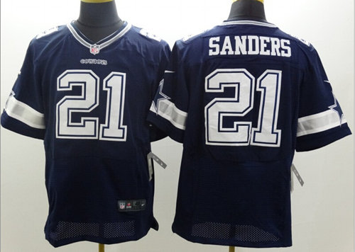 Men's Dallas Cowboys Retired Player #21 Deion Sanders Blue Nik Elite Jersey