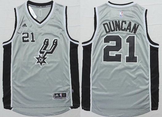 Men's San Antonio Spurs #21 Tim Duncan Revolution 30 Swingman 2015 Gray Jersey