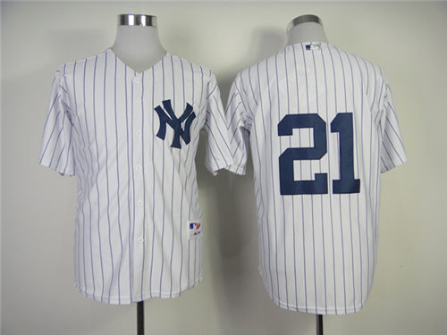 Men's New York Yankees #21 Paul O'neill White Throwback Jersey