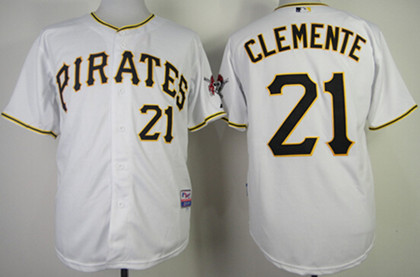 Men's Pittsburgh Pirates #21 Roberto Clemente White Cool Base  Jersey