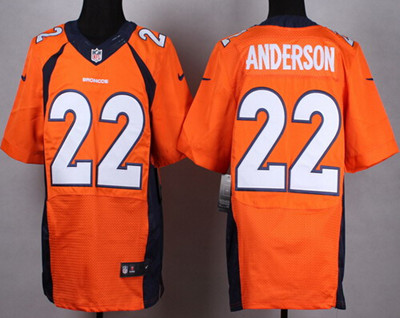Men's Denver Broncos #22 C.J.Anderson Orange Nik Elite Jersey