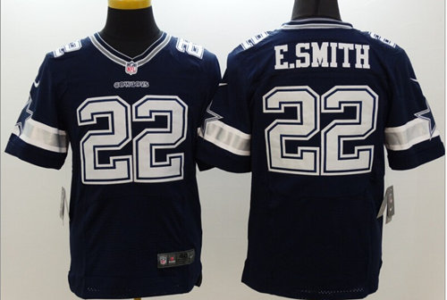 Nike Dallas Cowboys #22 Emmitt Smith Blue Elite Jersey