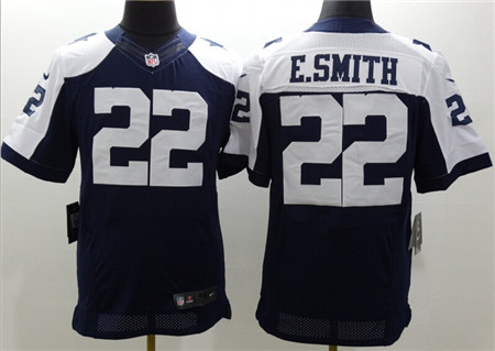 Nike Dallas Cowboys #22 Emmitt Smith Blue Thanksgiving Elite Jersey