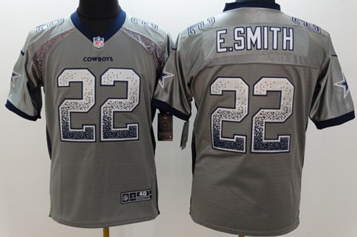 Men's Dallas Cowboys #22 Emmitt Smith 2013 Nike Drift Fashion Gray Elite Jersey