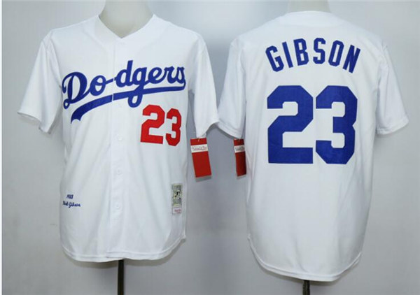 Men's Los Angeles Dodgers #23 Kirk Gibson 1988 White Mitchell & Ness Jersey