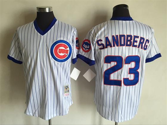 Men's Chicago Cubs #23 Ryne Sandberg White Pullover Majestic Big & Tall Cooperstown Cool Base Player Jersey