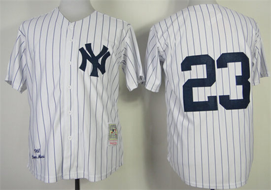 Men's New York Yankees #23 Don Mattingly 1939 White Throwback Jersey