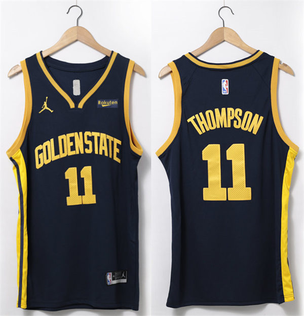 Mens Golden State Warriors #11 Klay Thompson Navy 2022-23 Statement Edition Swingman Jersey