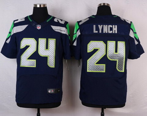 Nike Seattle Seahawks #24 Marshawn Lynch Blue Elite Jersey