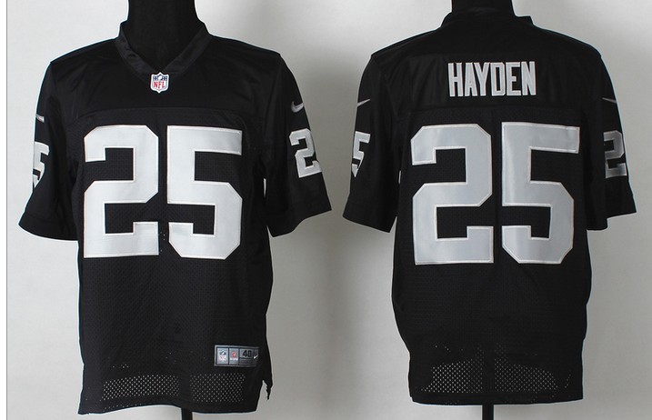 Men's Oakland Raiders #25 DJ Hayden Black Nik Elite Jersey