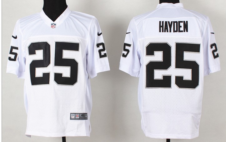 Men's Oakland Raiders #25 DJ Hayden White Nik Elite Jersey