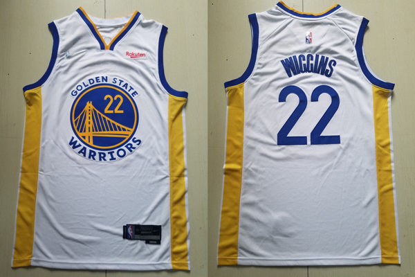 Mens Golden State Warriors #22 Andrew Wiggins Nike White Association Edition Swingman Jersey