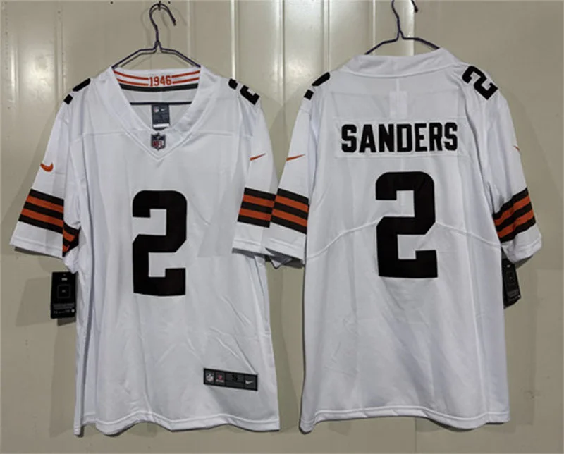 Mens Cleveland Browns #2 Shedeur Sanders Nike White Away Vapor F.U.S.E. Limited Jersey