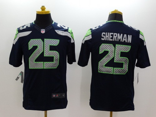 Nike Seattle Seahawks #25 Richard Sherman Blue Game Kids Jersey