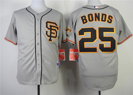 Men's San Francisco Giants #25 Barry Bonds 2012 Gray SF Jersey