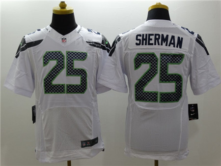 Nike Seattle Seahawks #25 Richard Sherman White Elite Jersey