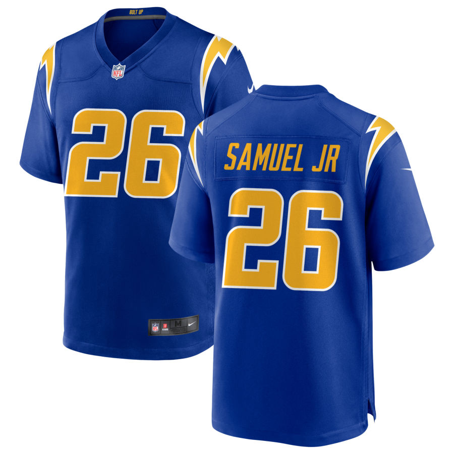 Men's Los Angeles Chargers #26 Asante Samuel Jr. Nike Royal Gold 2nd Alternate Vapor Limited Jersey